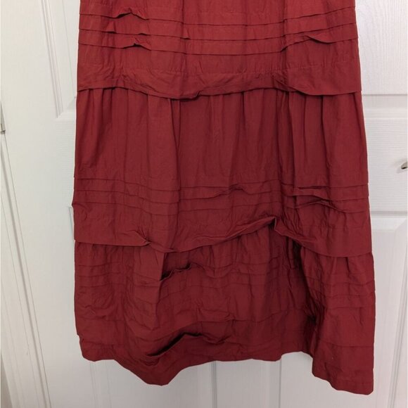 Marie Oliver Gabbie Tiered Dress Womens Size 4 V Neck Clay Brick Red Sleeveless - Picture 3 of 11